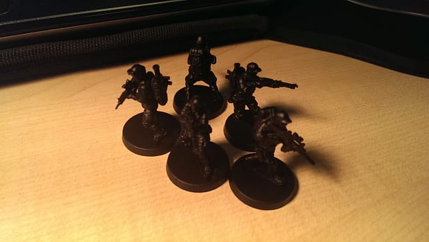 All the characters undercoated and ready to go.